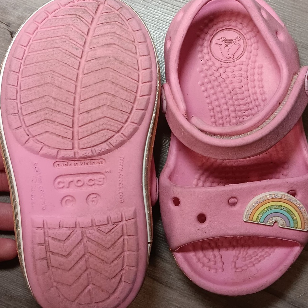 Kids Pink Sandals with Rainbow Design - Picture 5 of 5